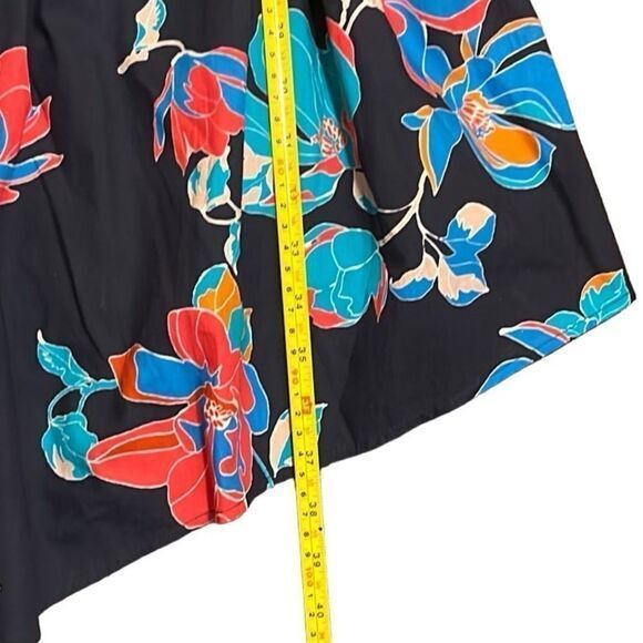 DU PARADIS Summer Night DRESS Sz SMALL FLORAL Asymmetric 50s Tropical Midi NWT - Picture 14 of 15